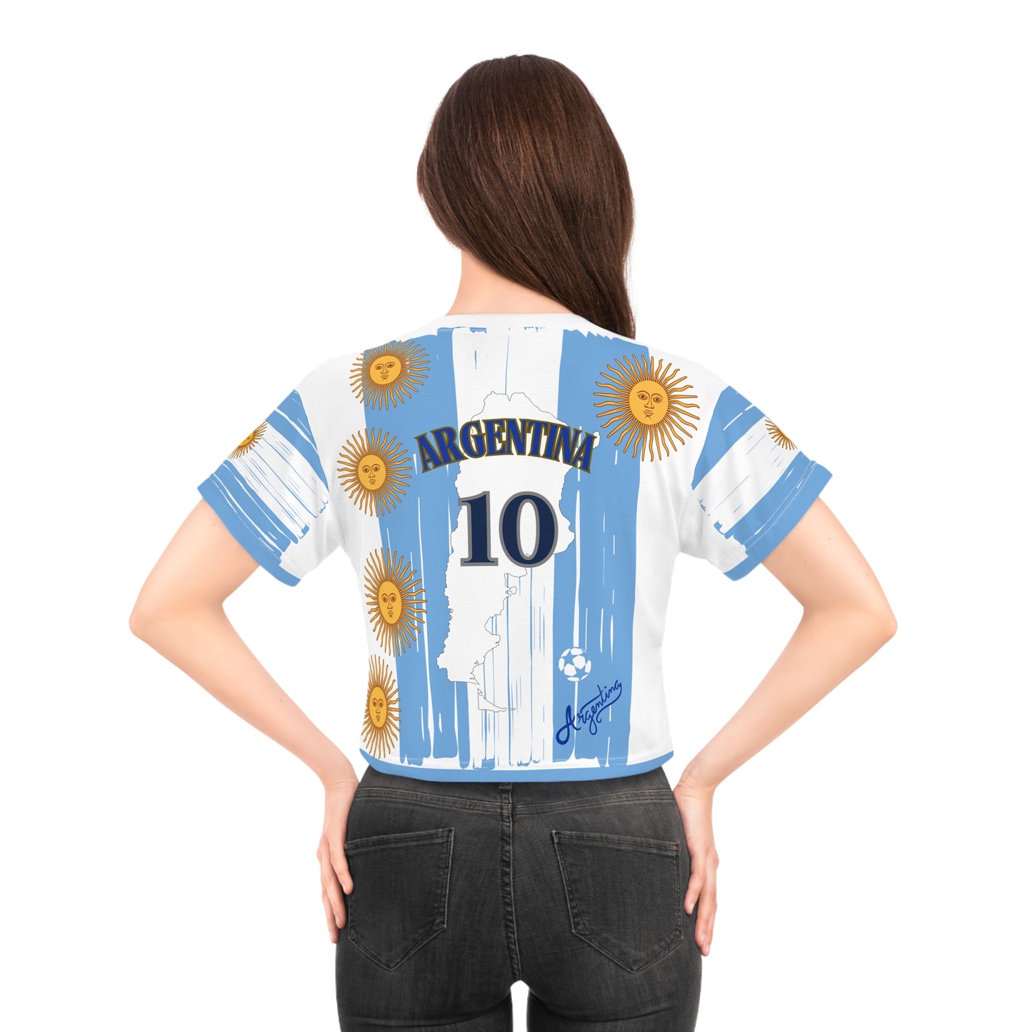 🇦🇷Ladies' Crop Tee – *"Sol Eterno"*