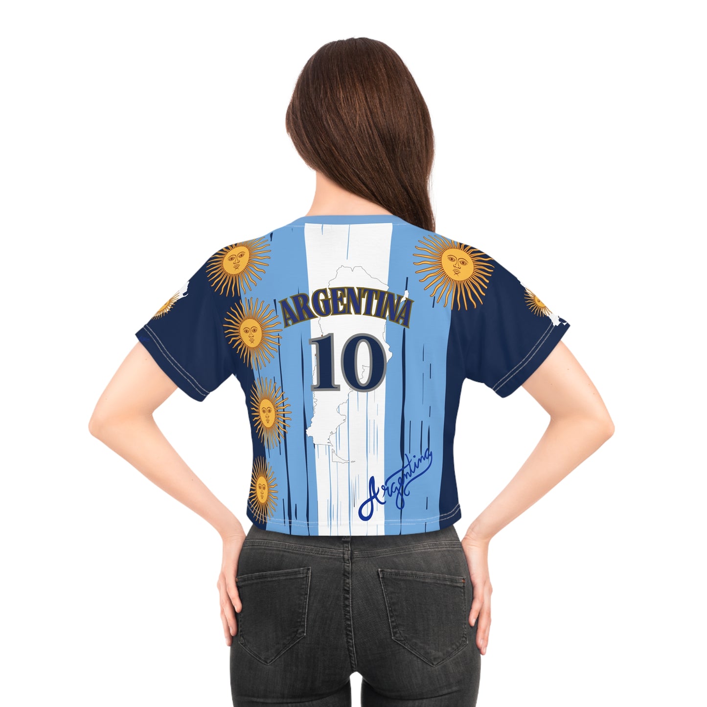 🇦🇷Ladies' Crop Tee – *"Sol de Gloria"*