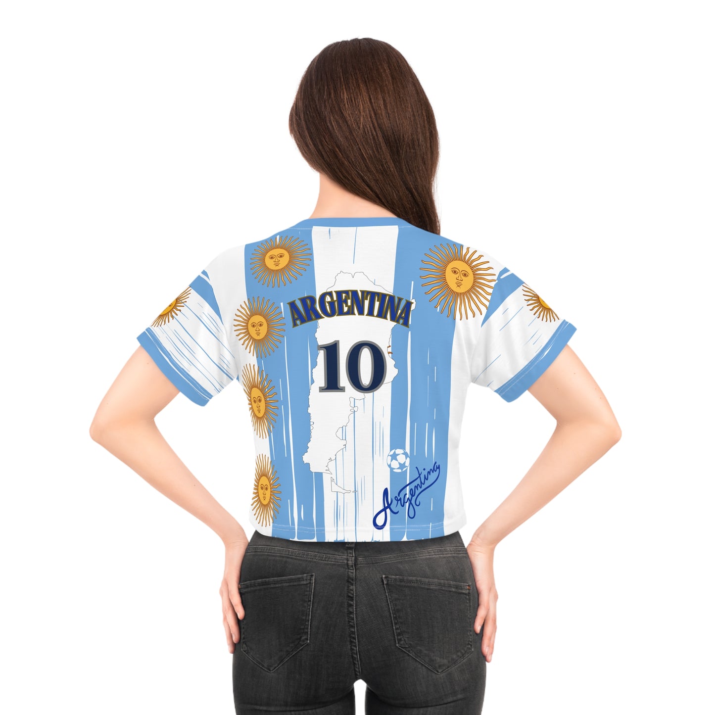 🇦🇷Ladies' Crop Tee – *"Sol Eterno"*