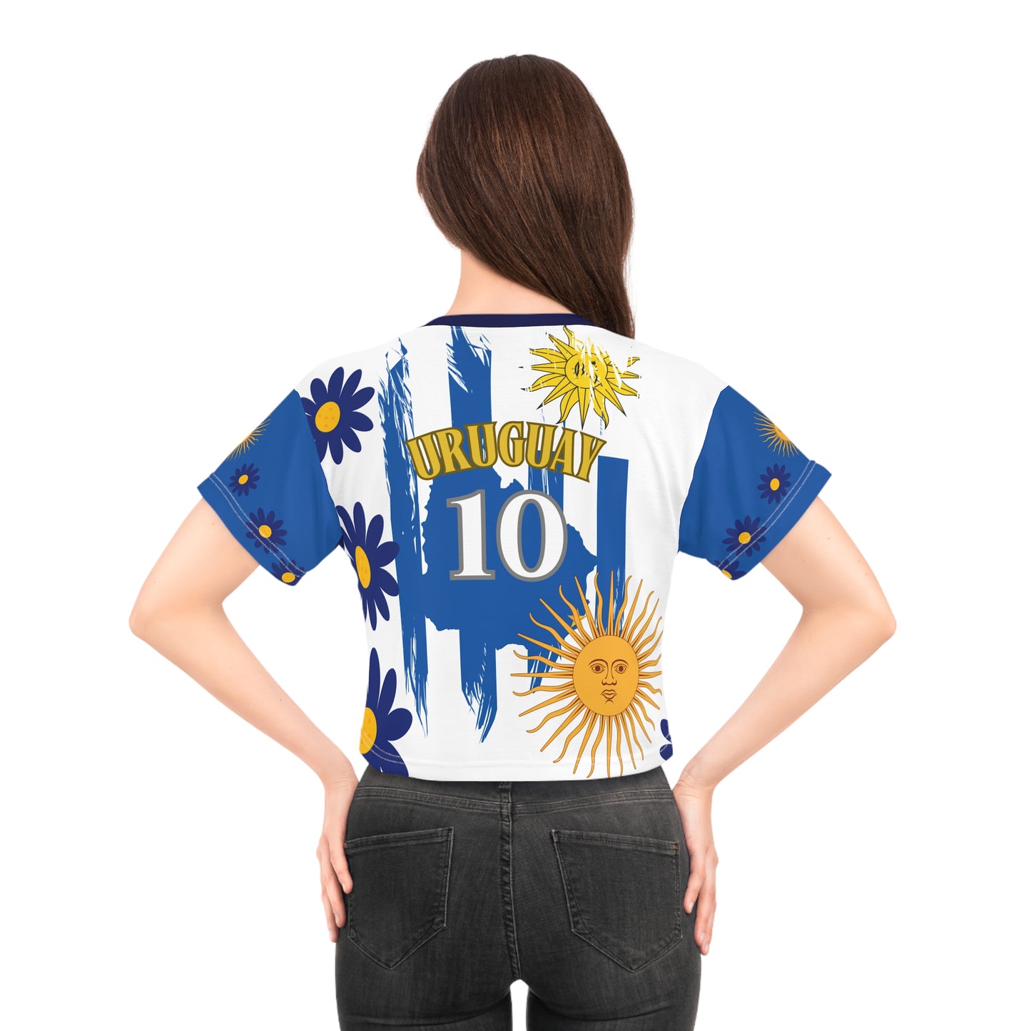 🇺🇾Ladies' Crop Tee – *"Celeste de Flor"*