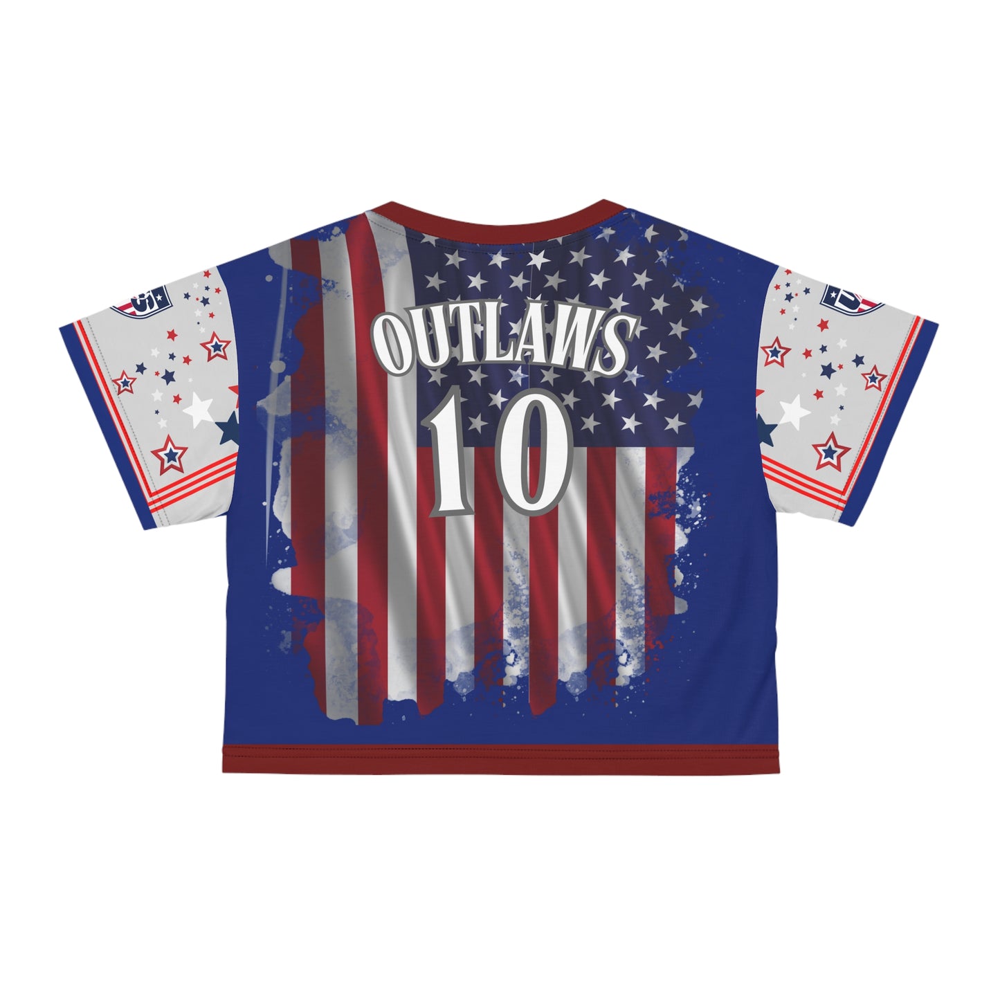 🇺🇸Ladies' Crop Tee – *"Number 10 Outlaw"*