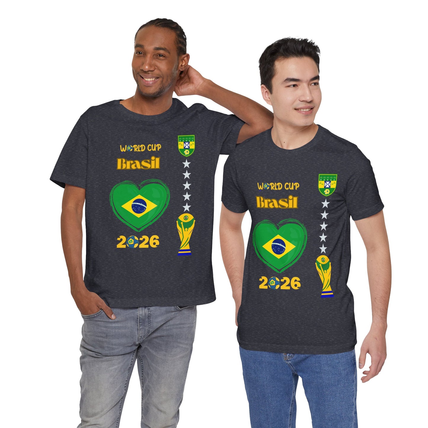 🇧🇷Brazil (Brasil) World Cup 2026 Heart Design Unisex T-Shirt