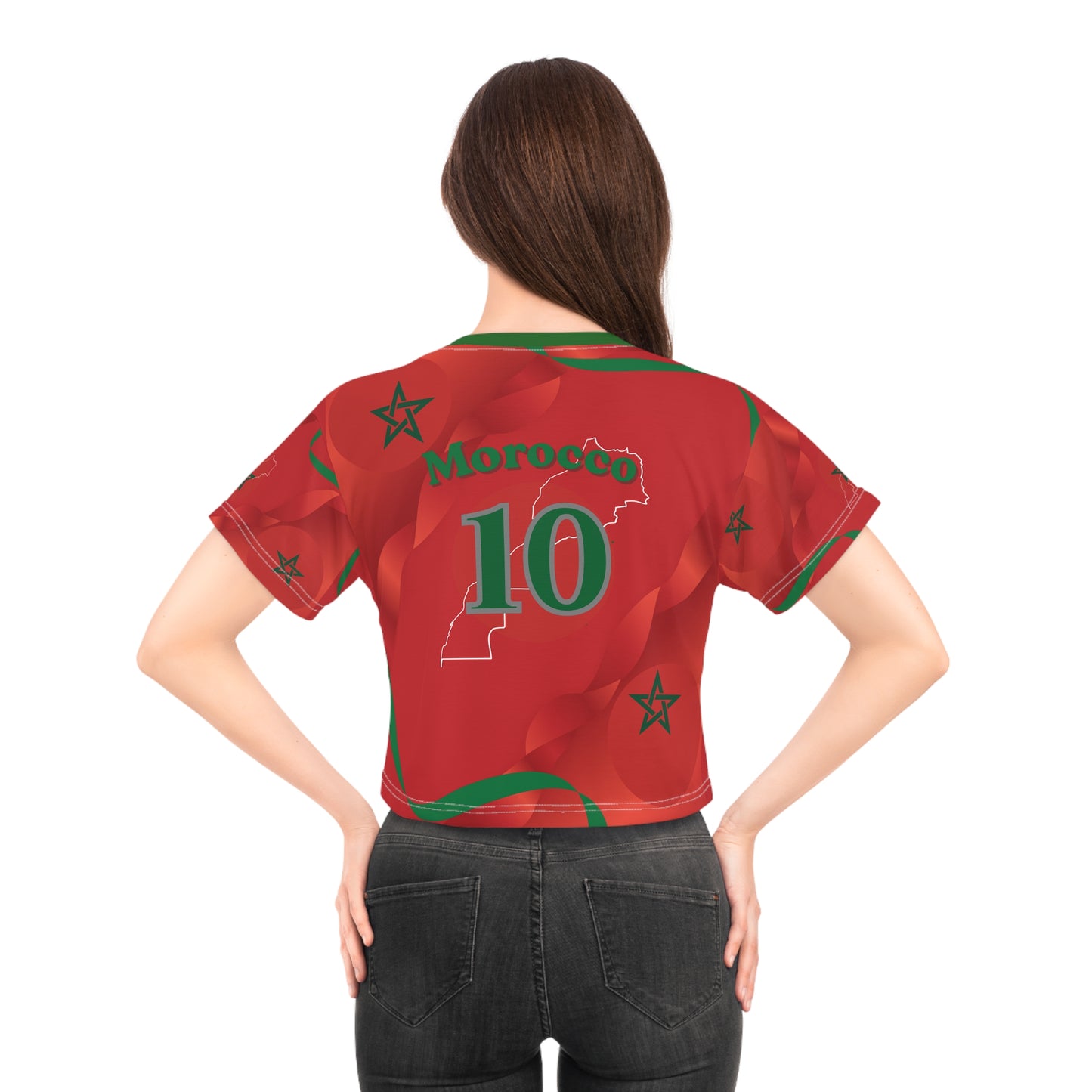🇲🇦Ladies' Crop Tee – *"The Atlas Pride"*