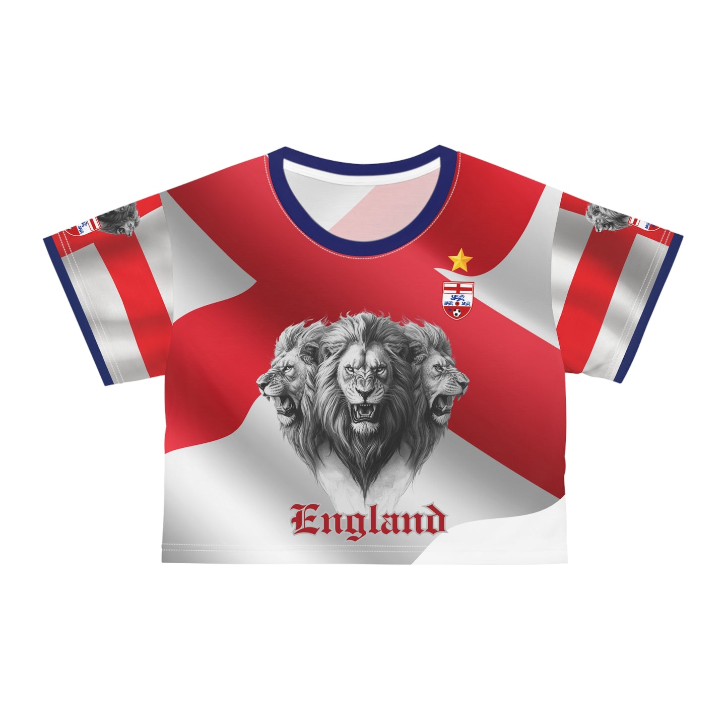 🏴󠁧󠁢󠁥󠁮󠁧󠁿Ladies' Crop Tee – "Three Lions Roar"
