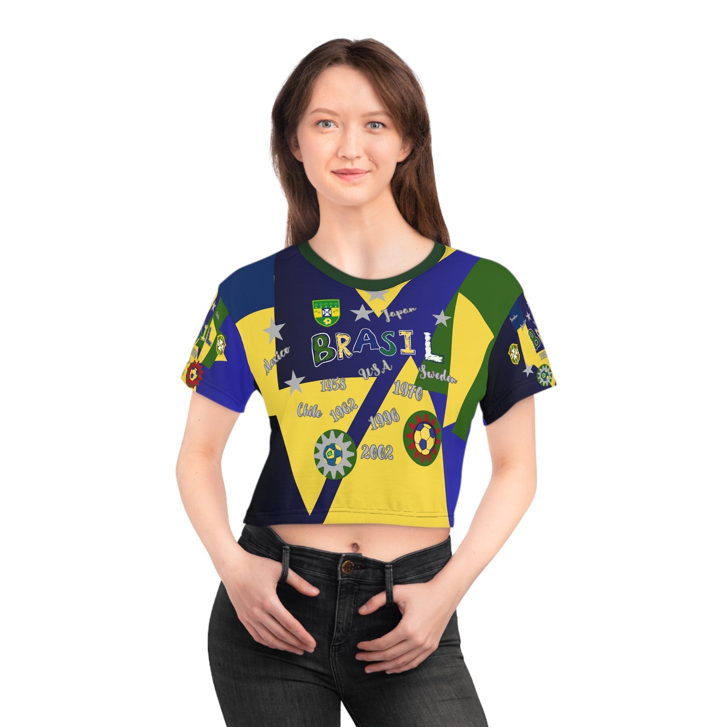 🇧🇷Ladies' Crop Tee – *"Pentacampeão"*