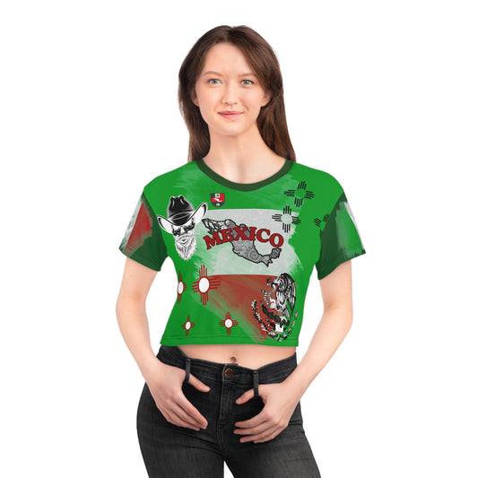 🇲🇽Ladies' Crop Tee – "Tierra de Dioses" Verde