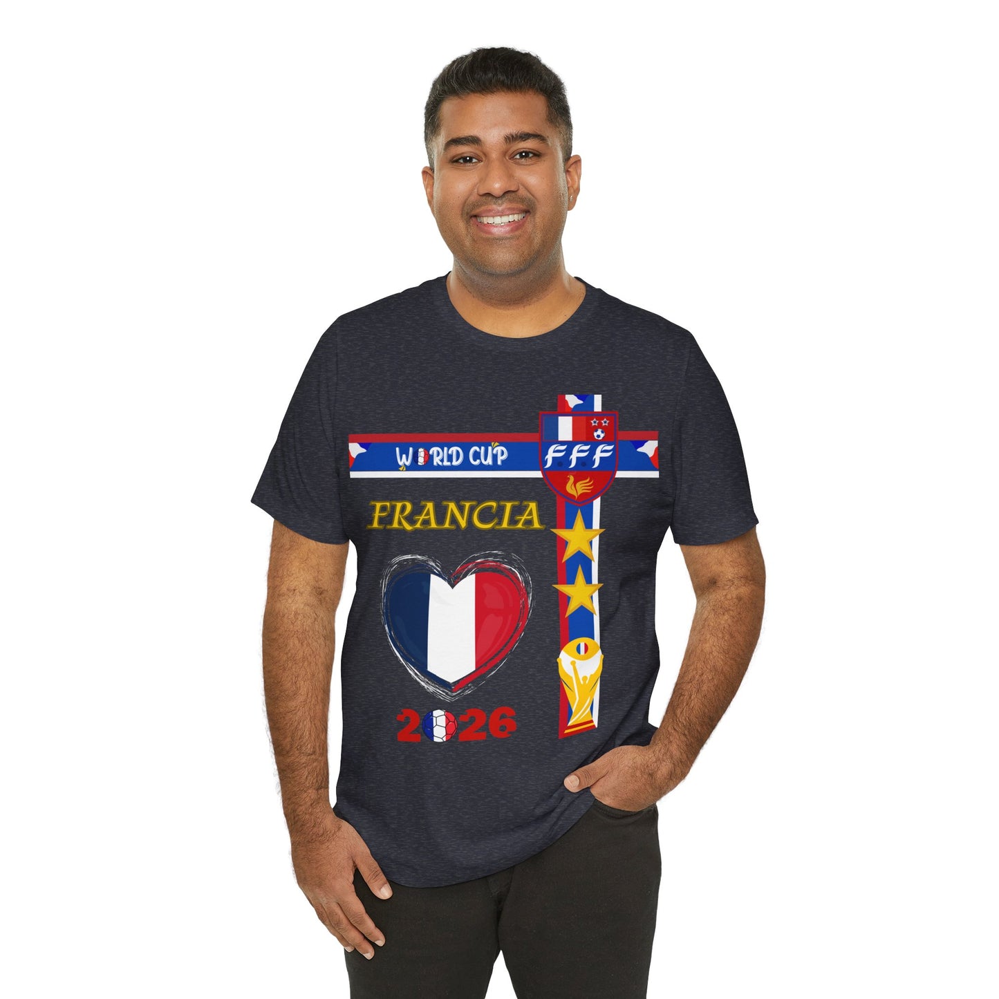 🇫🇷France (Francia) World Cup 2026 Heart Design Unisex T-Shirt