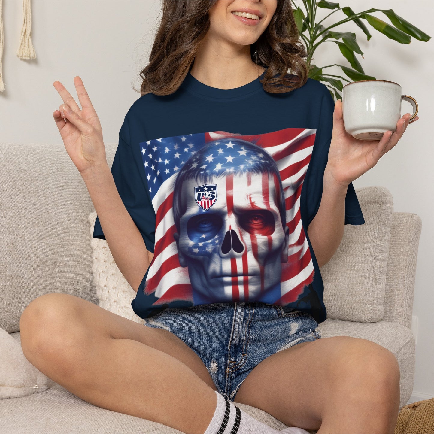 National Tees Unisex Garment-Dyed T-shirt (USA Zombie)