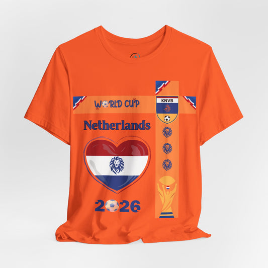 🇳🇱Netherlands (Nederland) World Cup 2026 Heart Design Unisex T-Shirt