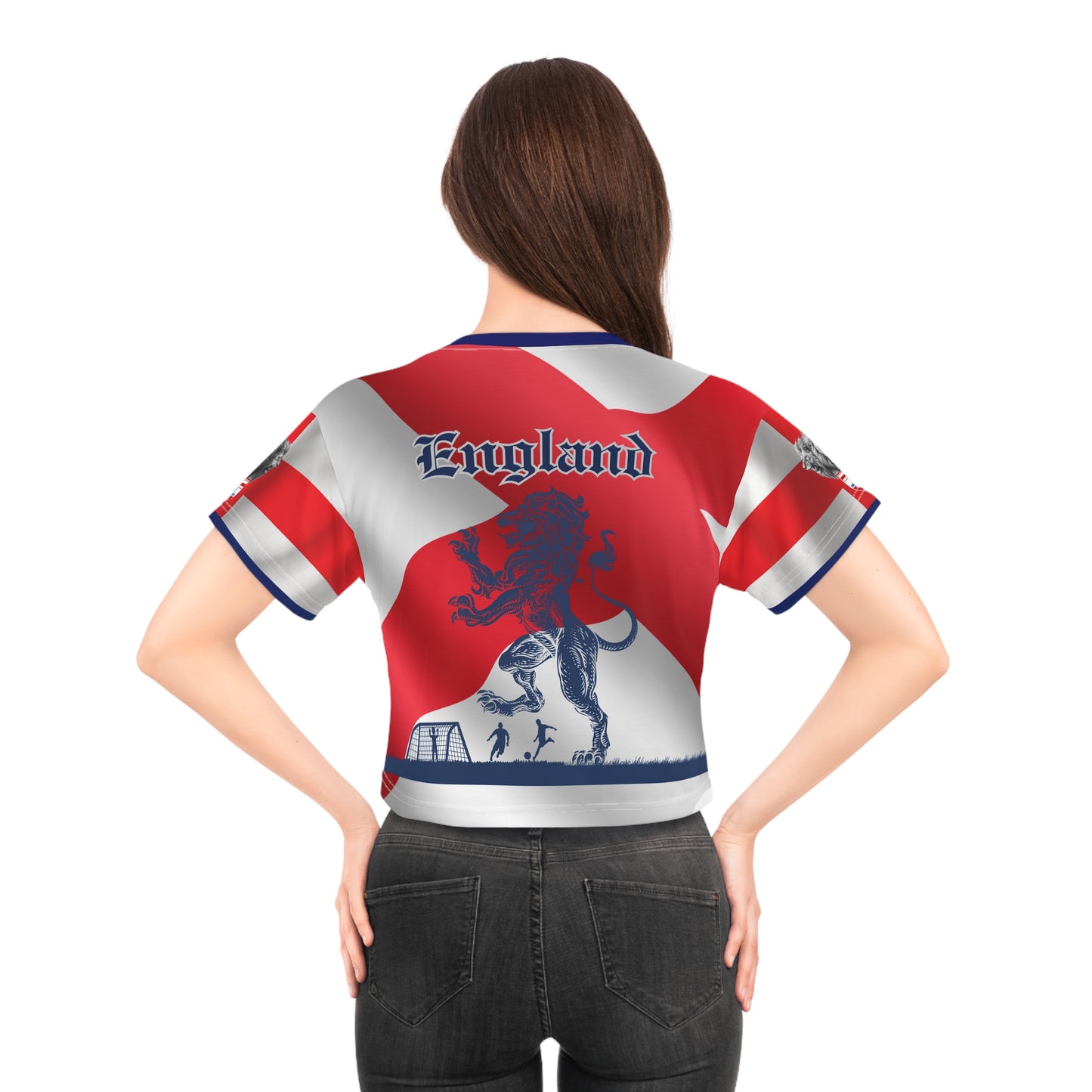 🏴󠁧󠁢󠁥󠁮󠁧󠁿Ladies' Crop Tee – "Three Lions Roar"