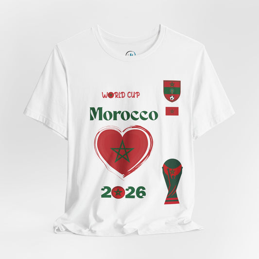 🇲🇦Morocco (Maroc / المغرب) World Cup 2026 Heart Design Unisex T-Shirt