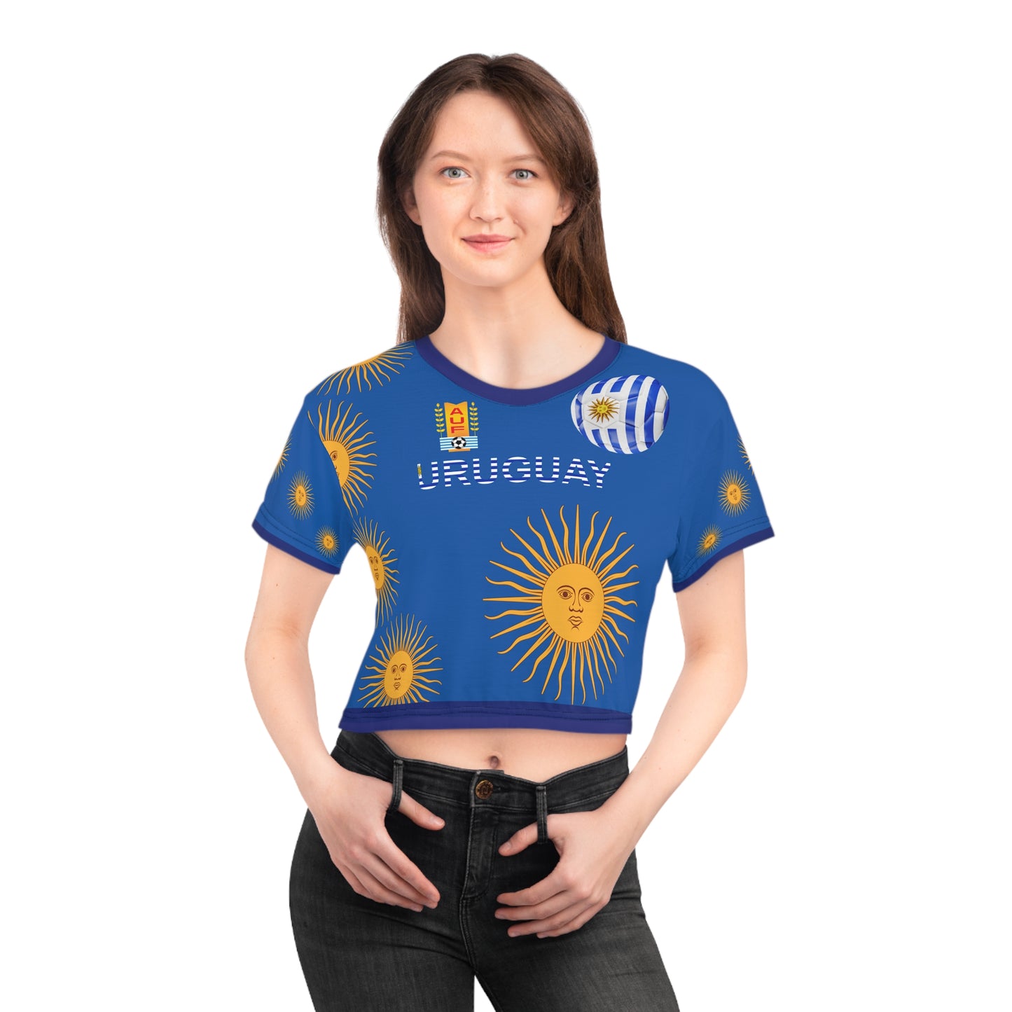 🇺🇾Ladies' Crop Tee – *"La Celeste Olímpica"*