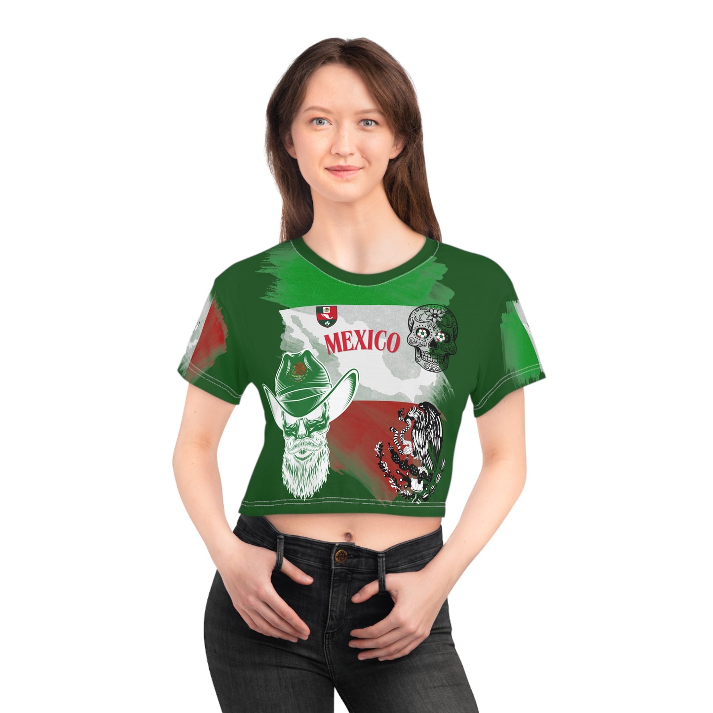 🇲🇽Ladies' Crop Tee – "La Leyenda" Verde