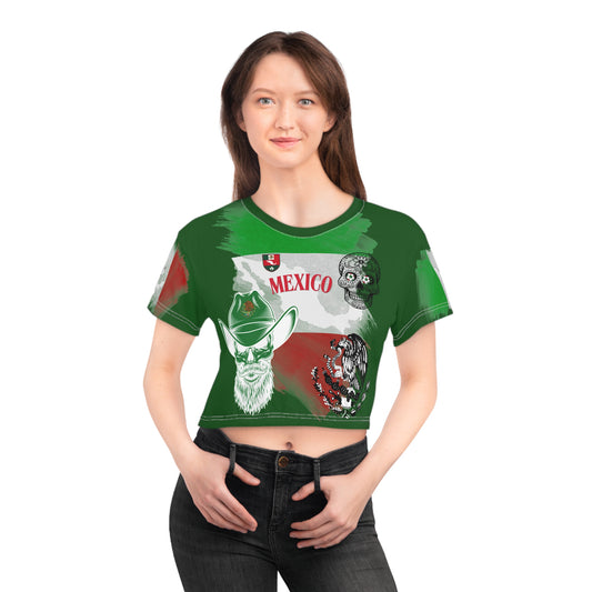 🇲🇽Ladies' Crop Tee – "La Leyenda" Verde
