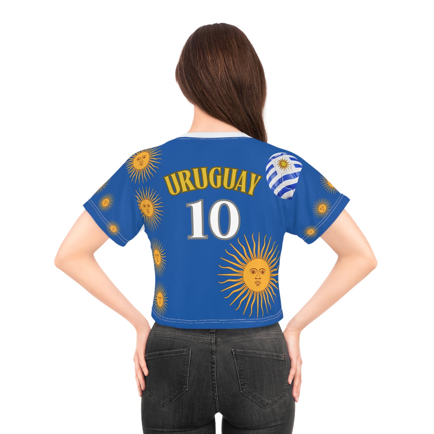 🇺🇾Ladies' Crop Tee – *"La Celeste Olímpica"*