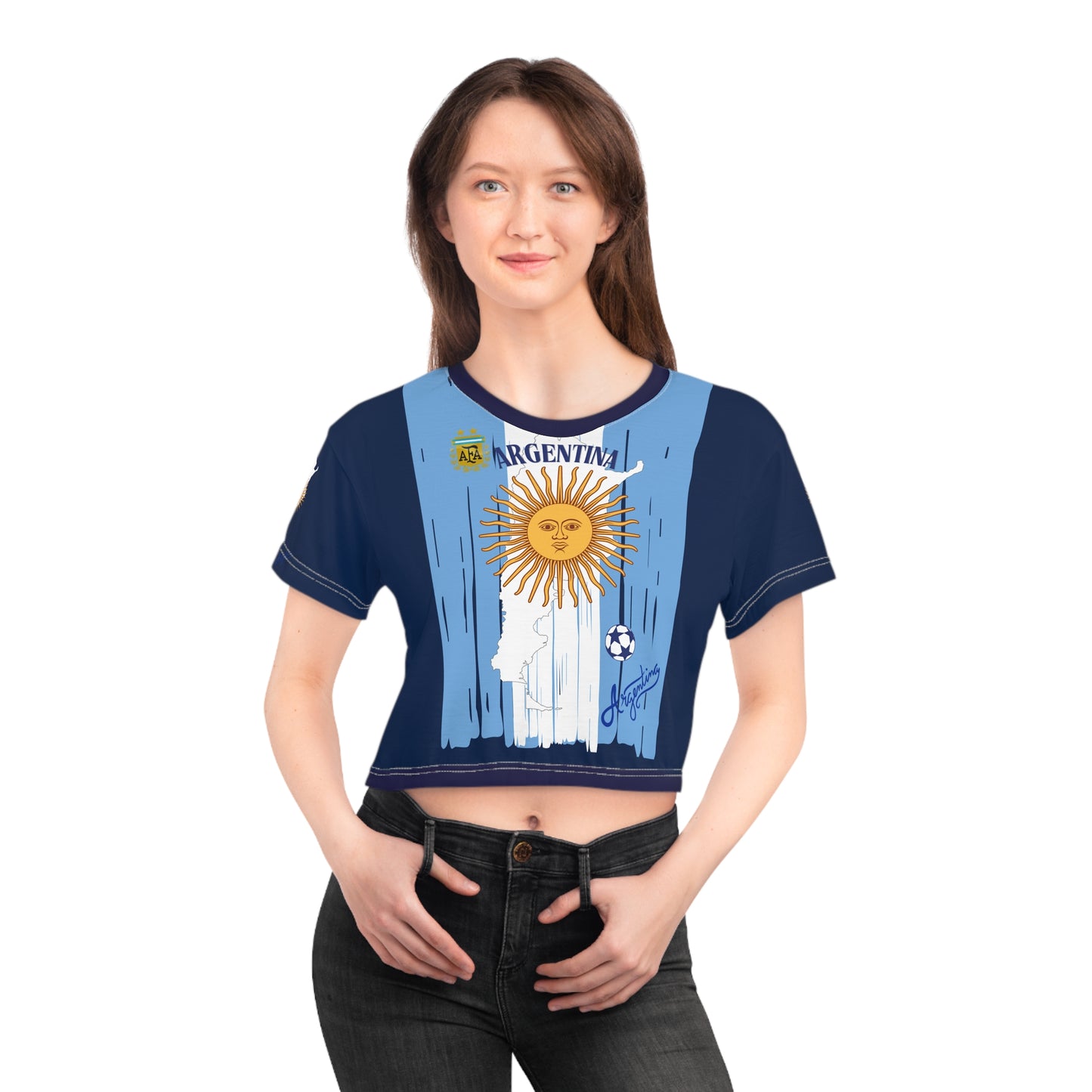 🇦🇷Ladies' Crop Tee – *"Sol de Gloria"*