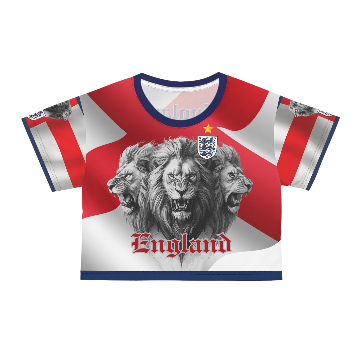 🏴󠁧󠁢󠁥󠁮󠁧󠁿Ladies' Crop Tee – *"Three Lions Roar"*