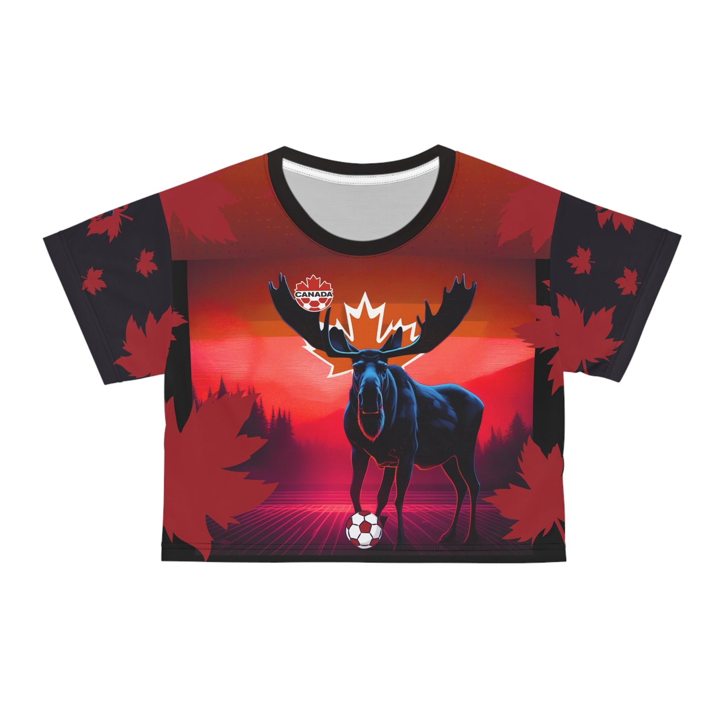 🇨🇦Ladies' Crop Tee – *"The Moose is Loose"