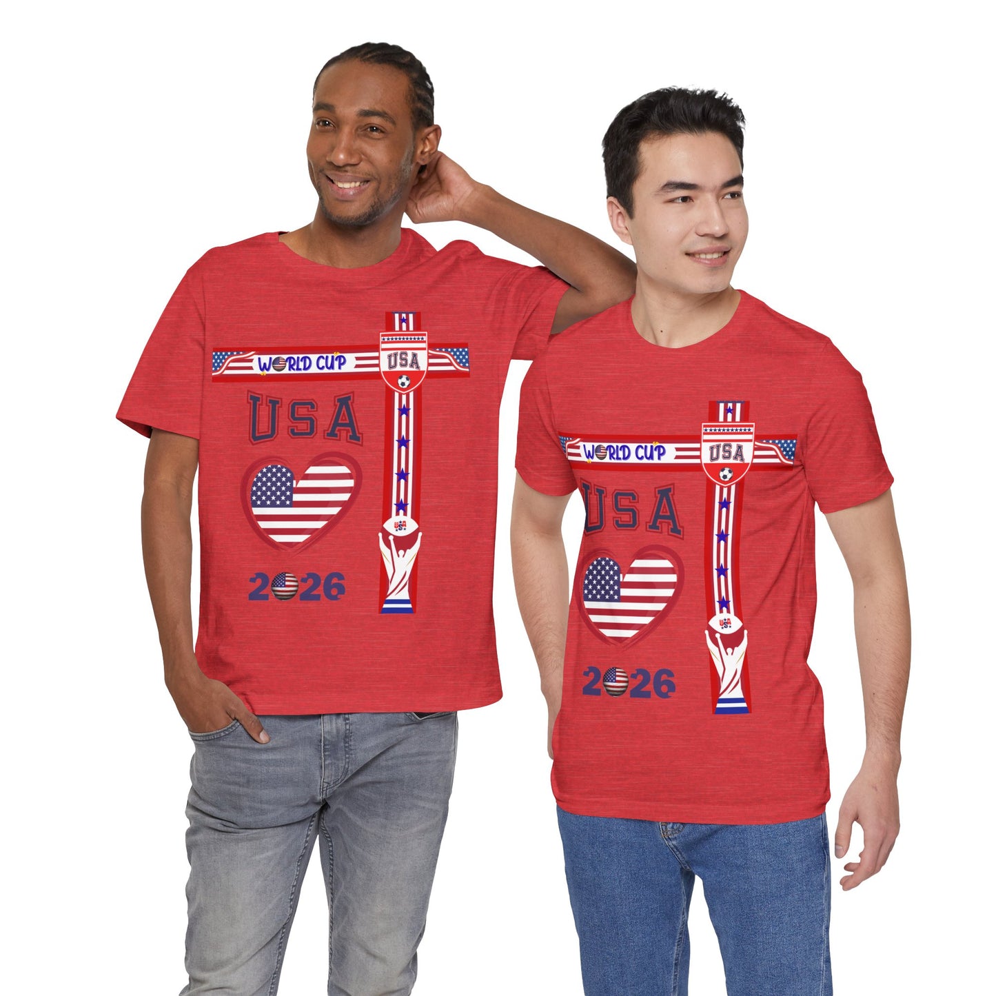🇺🇸USA World Cup 2026 Heart Design Unisex T-Shirt