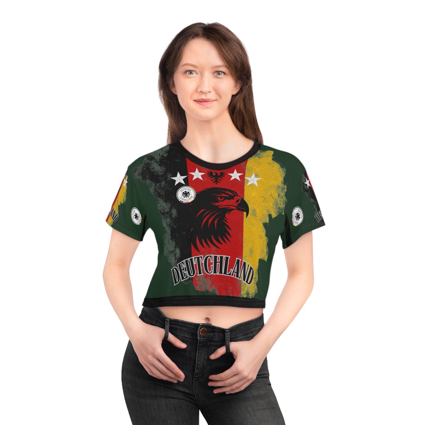 🇩🇪Ladies' Crop Tee – *"Adler des Wandels"*