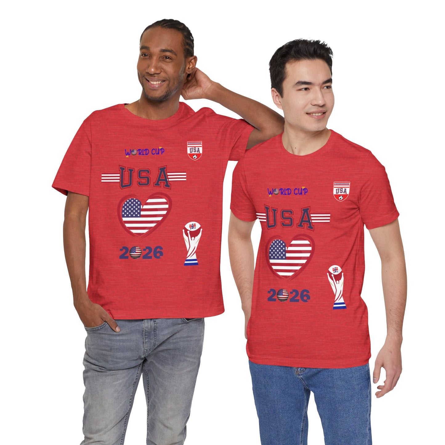 🇺🇸USA World Cup 2026 Heart Design Unisex T-Shirt