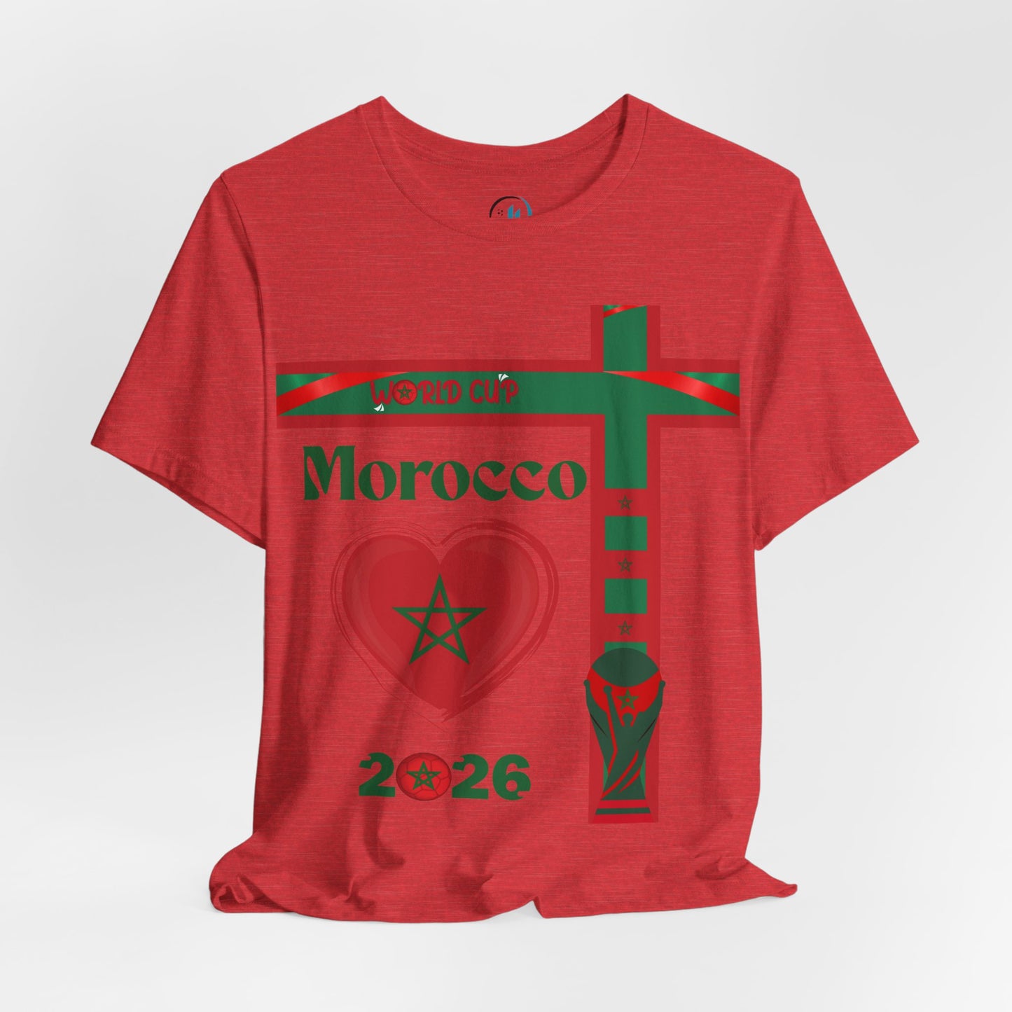 🇲🇦Morocco (Maroc / المغرب) World Cup 2026 Heart Design Unisex T-Shirt