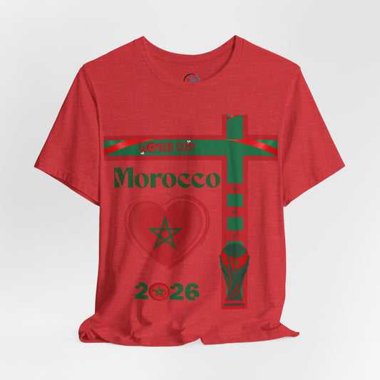 🇲🇦Morocco (Maroc / المغرب) World Cup 2026 Heart Design Unisex T-Shirt