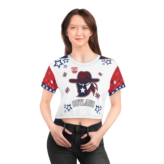 🇺🇸Ladies' Crop Tee – *"Outlaw Nation"*