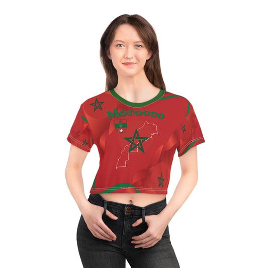 🇲🇦Ladies' Crop Tee – *"The Atlas Pride"*