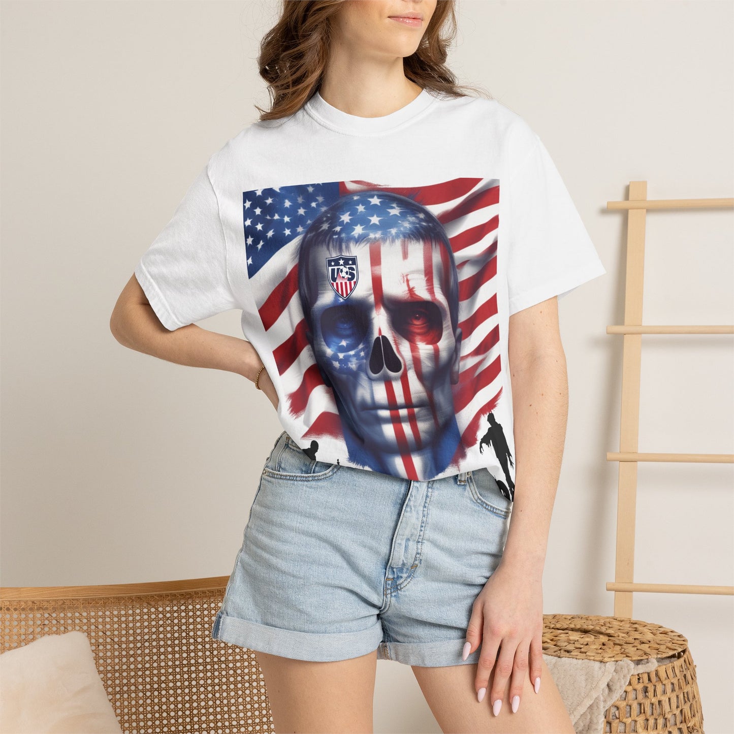 National Tees Unisex Garment-Dyed T-shirt (USA Zombie)