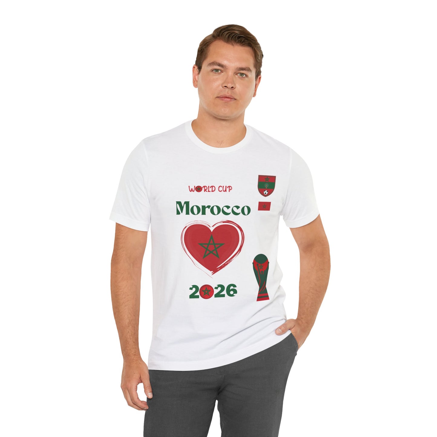 🇲🇦Morocco (Maroc / المغرب) World Cup 2026 Heart Design Unisex T-Shirt