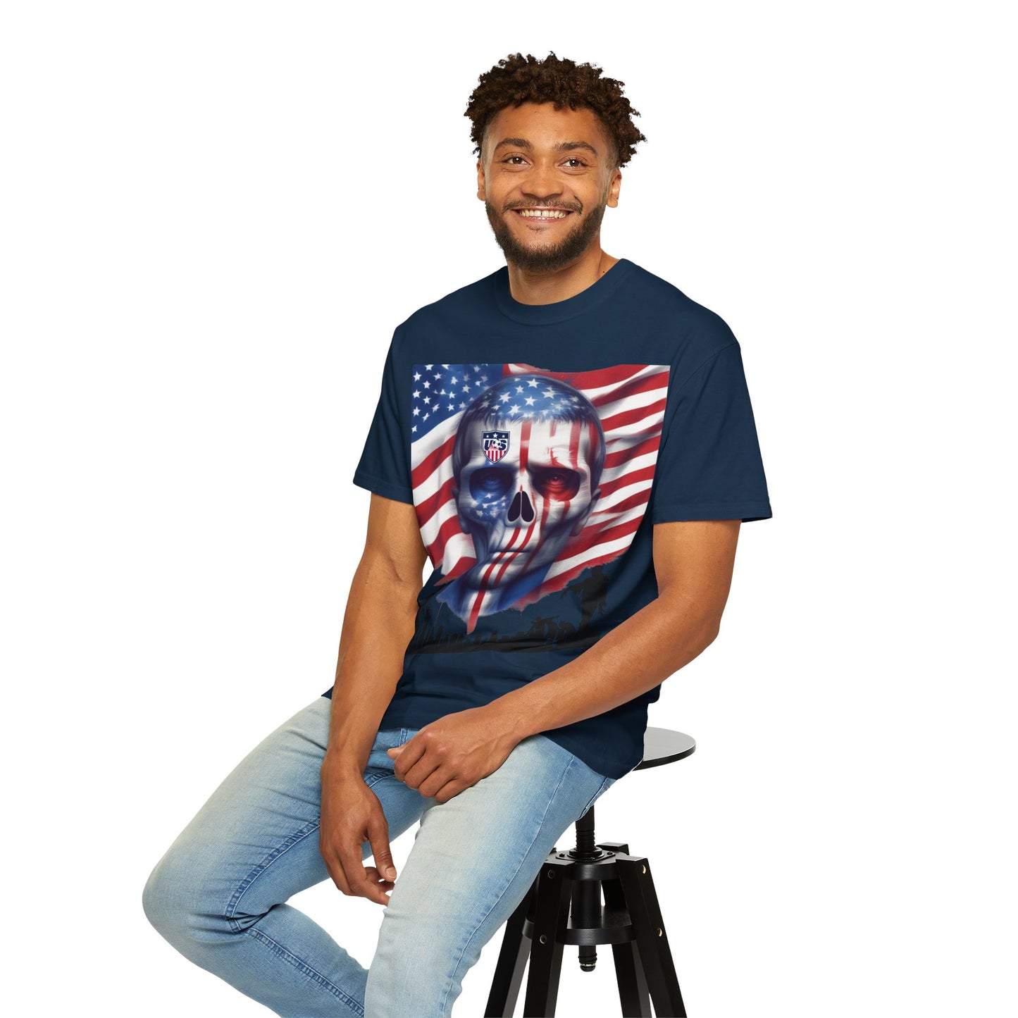 National Tees Unisex Garment-Dyed T-shirt (USA Zombie)