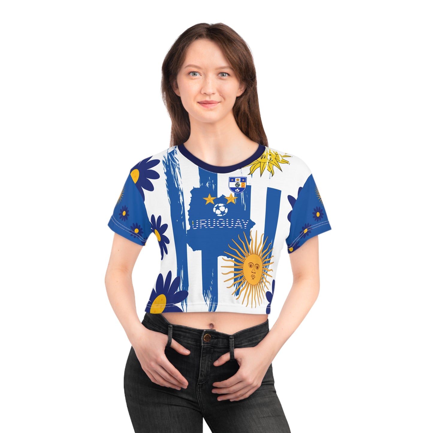 🇺🇾Ladies' Crop Tee – *"Celeste de Flor"*