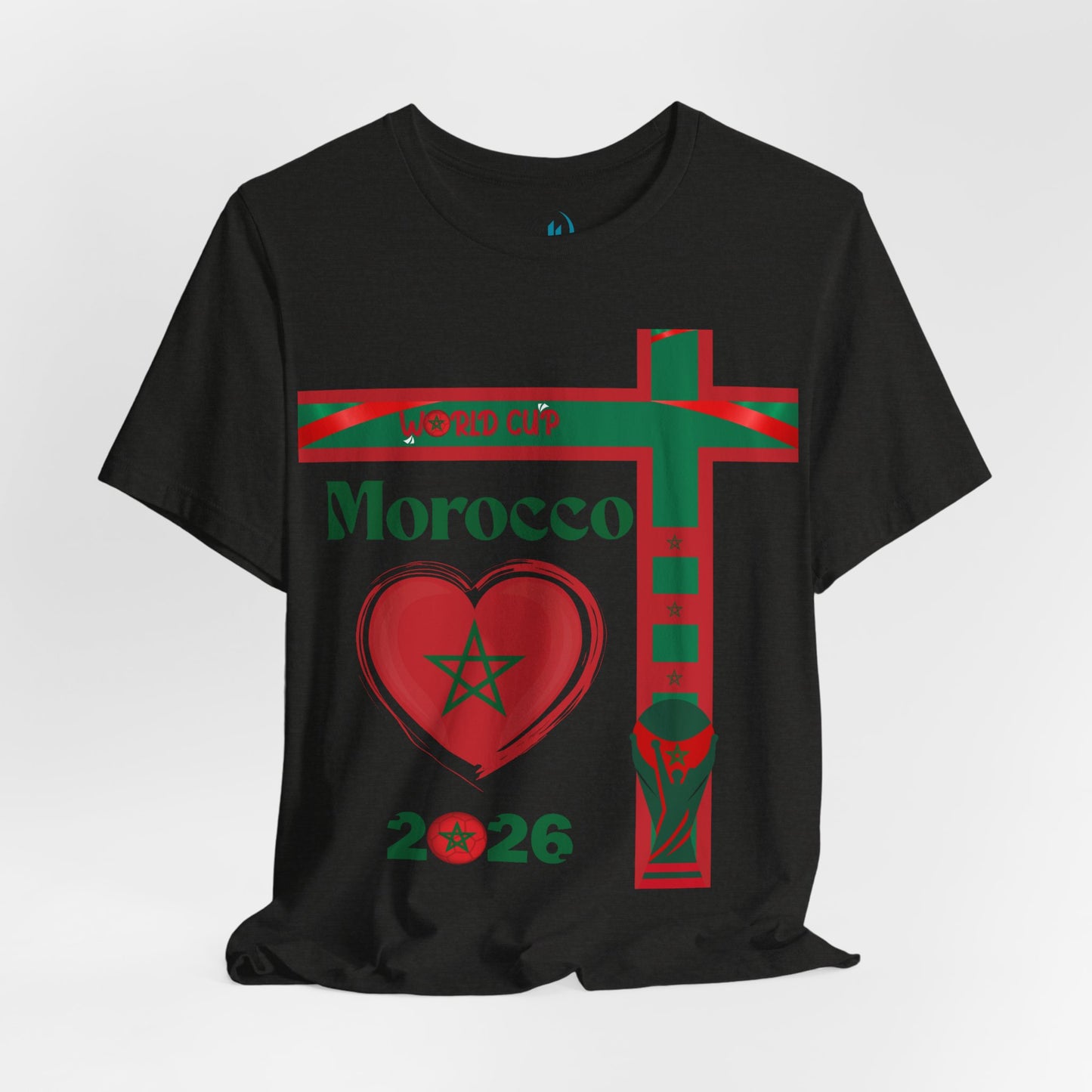 🇲🇦Morocco (Maroc / المغرب) World Cup 2026 Heart Design Unisex T-Shirt