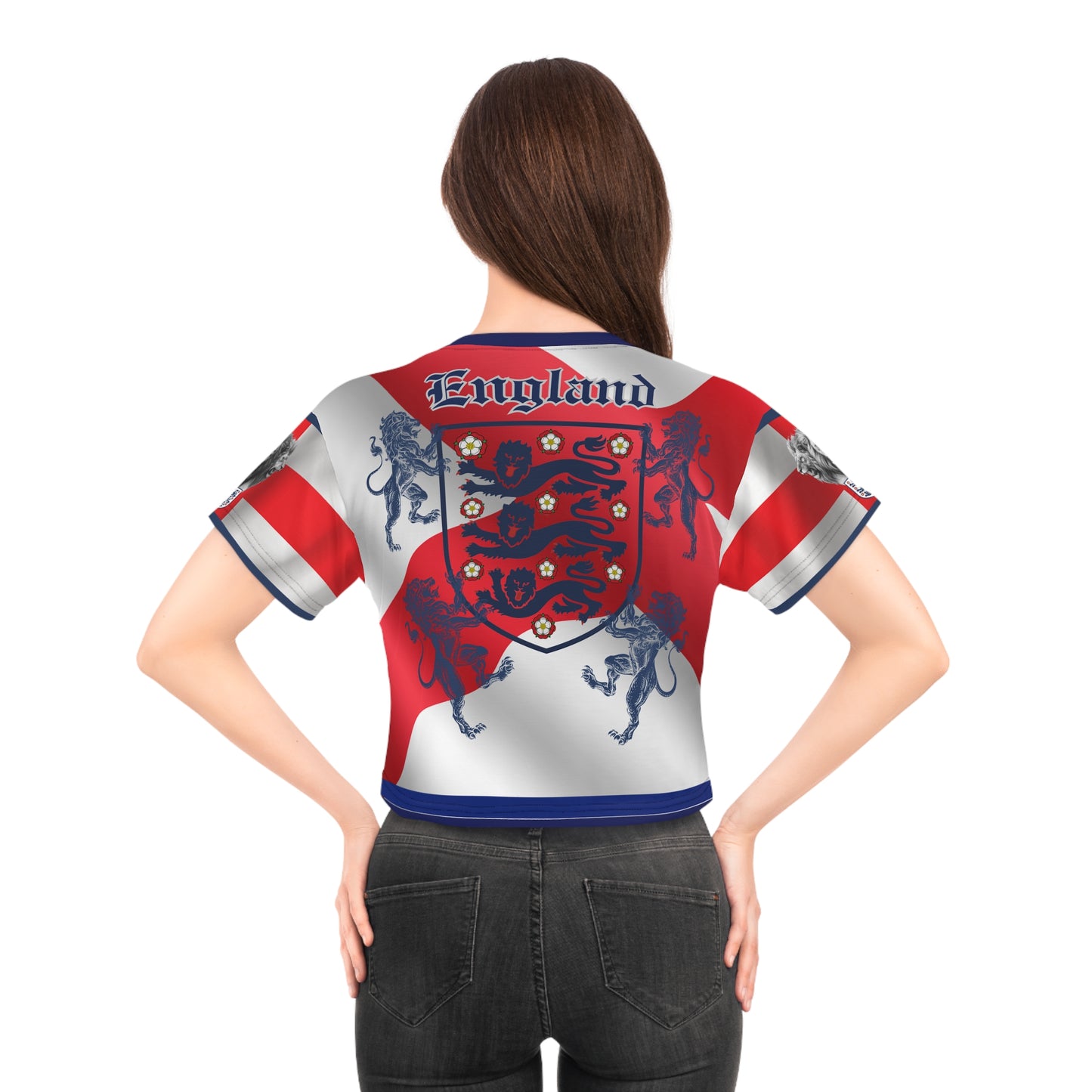 🏴󠁧󠁢󠁥󠁮󠁧󠁿Ladies' Crop Tee – *"Three Lions Roar"*