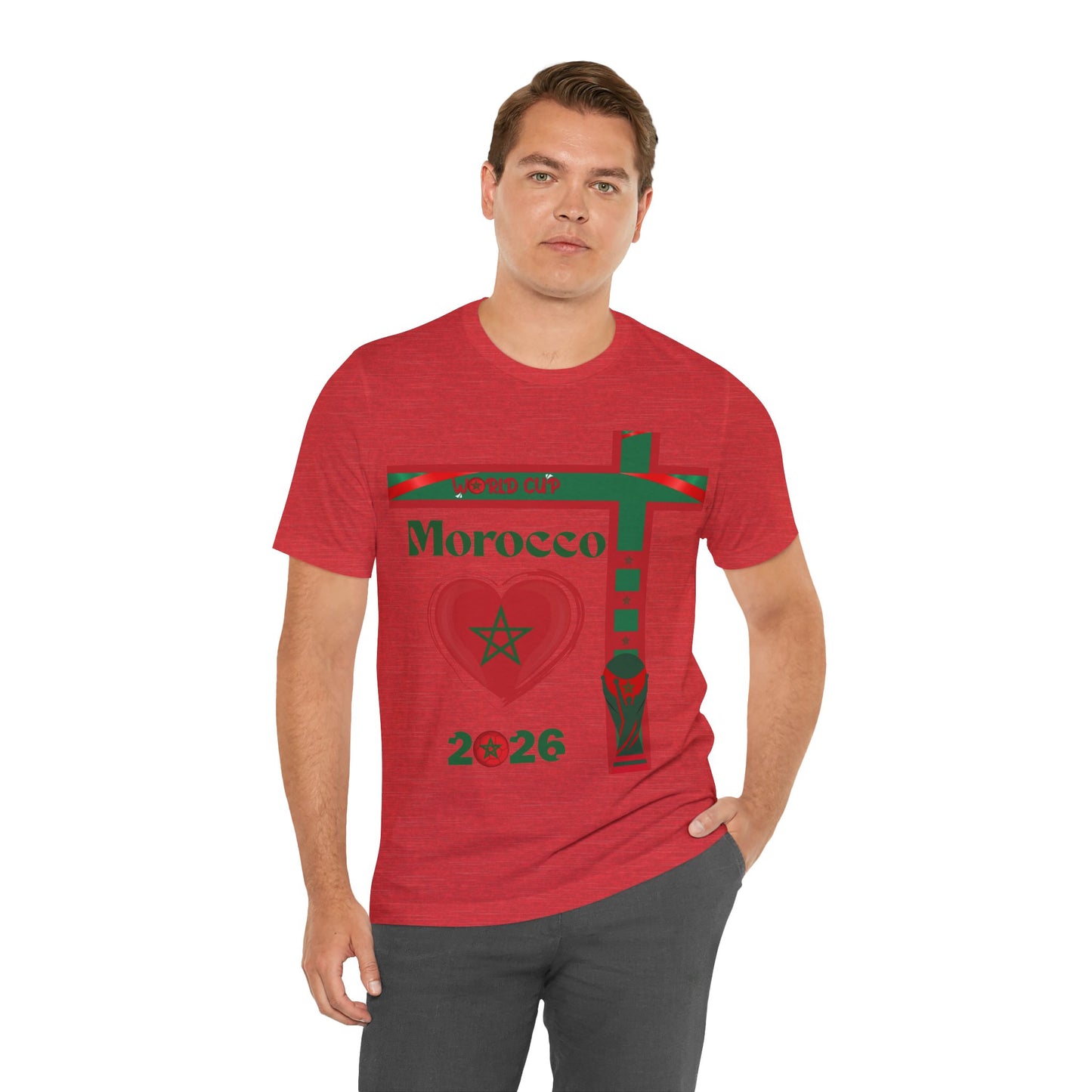 🇲🇦Morocco (Maroc / المغرب) World Cup 2026 Heart Design Unisex T-Shirt