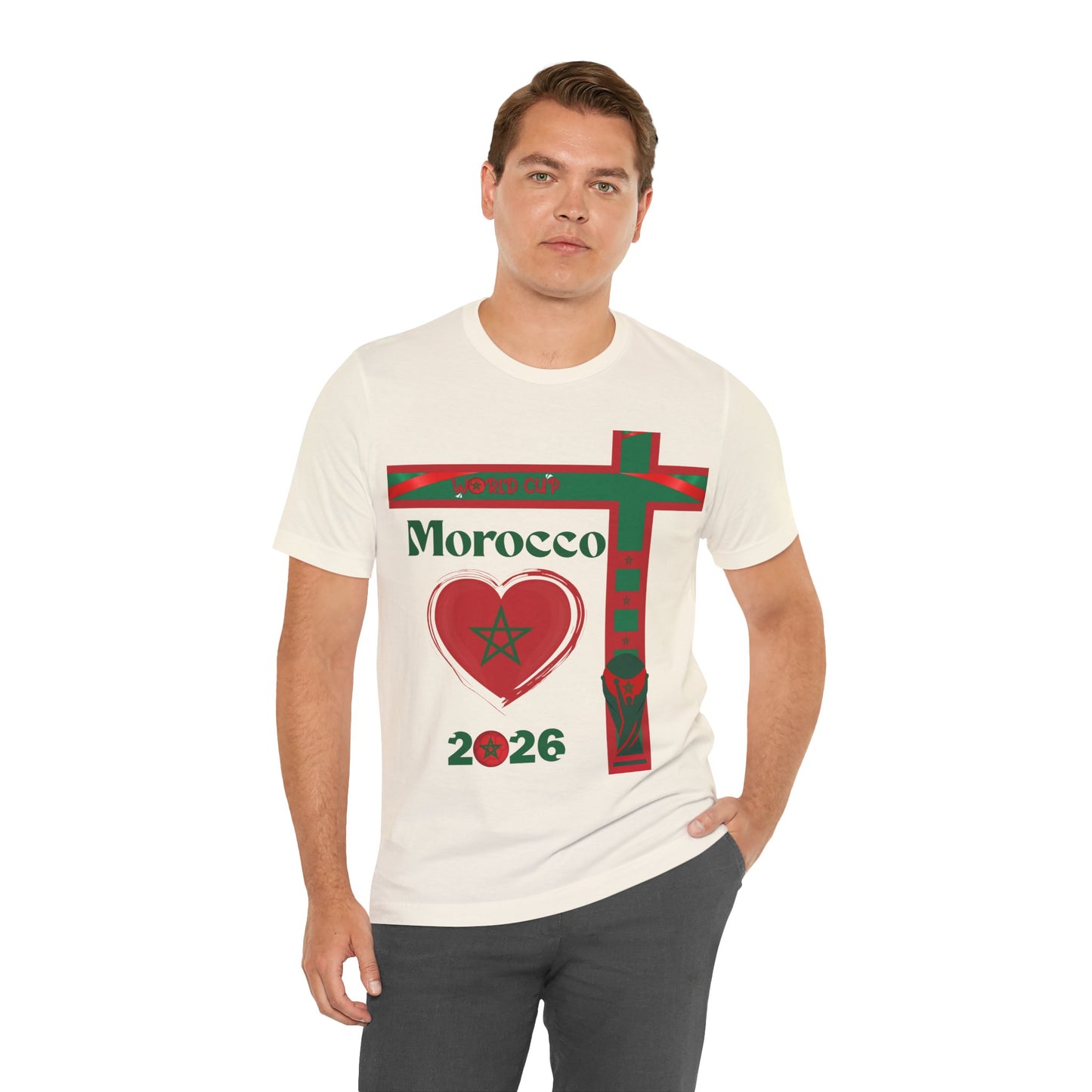 🇲🇦Morocco (Maroc / المغرب) World Cup 2026 Heart Design Unisex T-Shirt