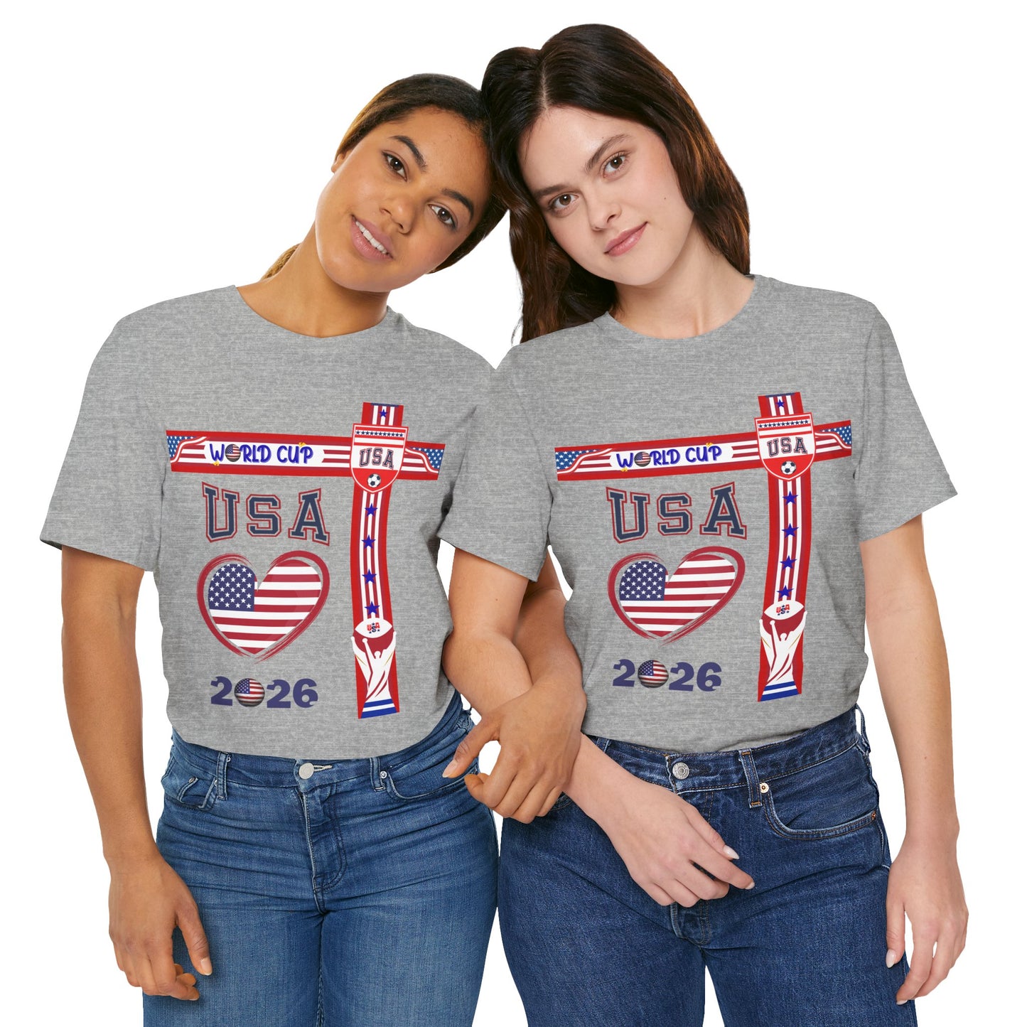 🇺🇸USA World Cup 2026 Heart Design Unisex T-Shirt
