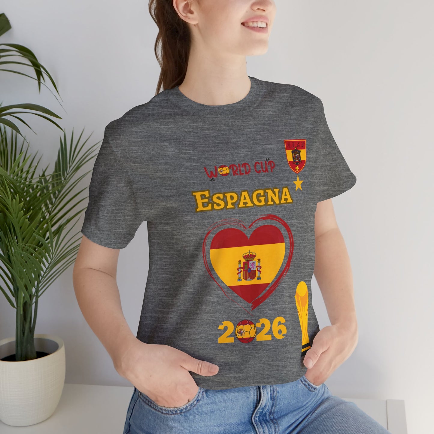 Spain (España) World Cup 2026 Heart Design Unisex T-Shirt