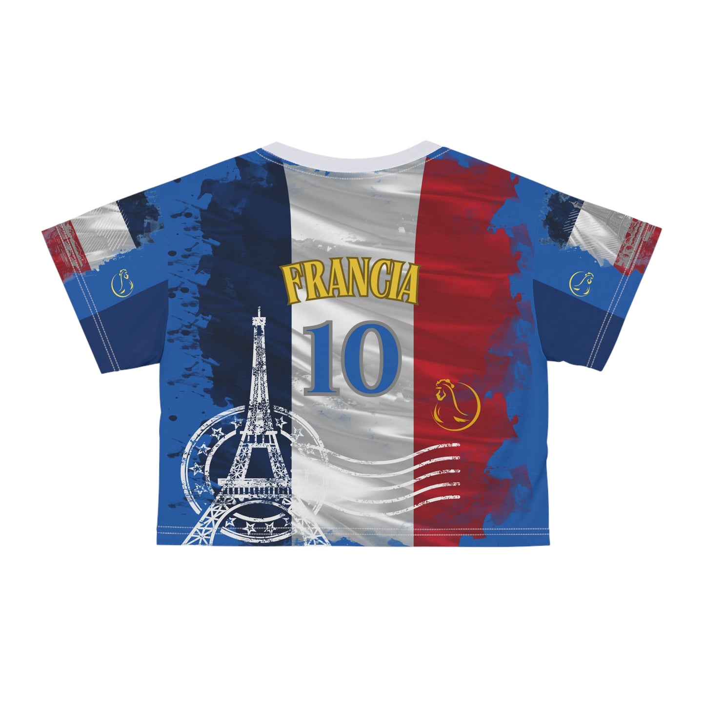 🇫🇷Ladies' Crop Tee – *"Le Coq & La Tour"*