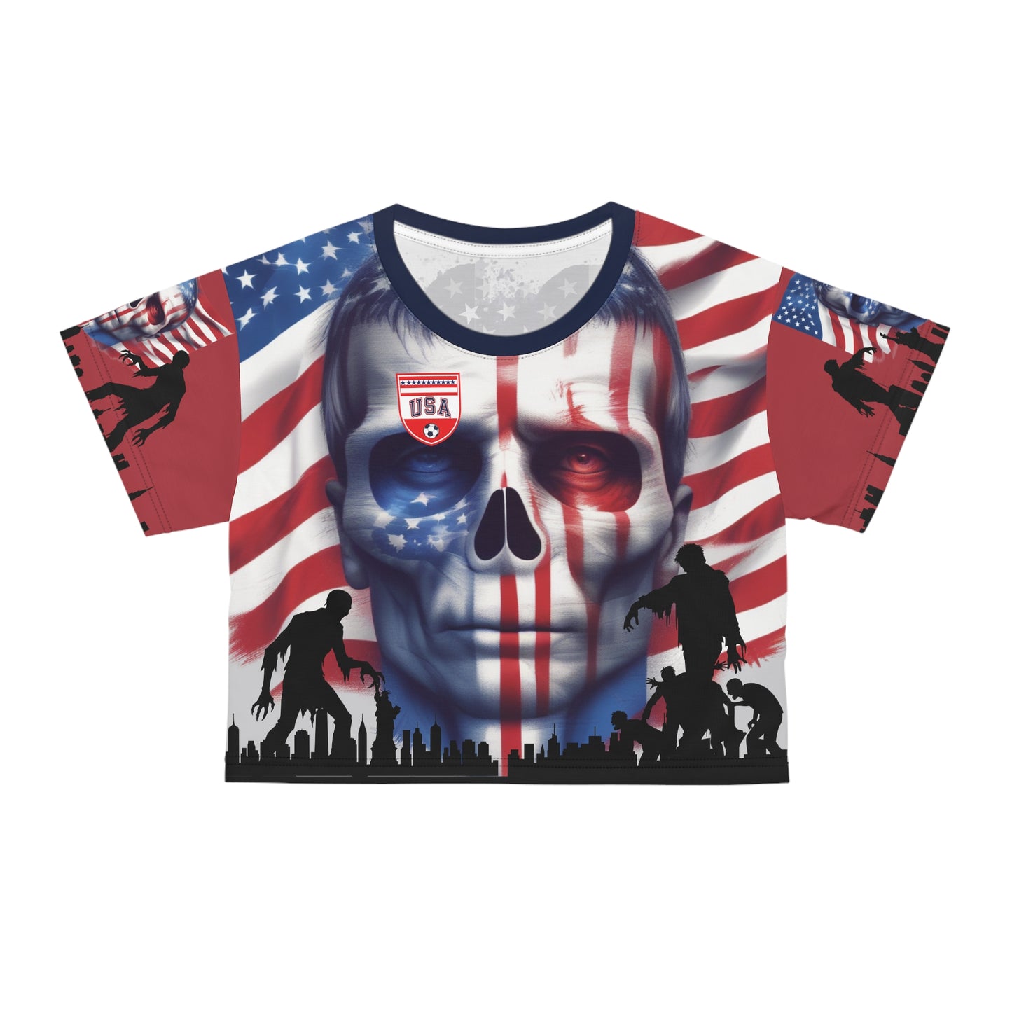 🇺🇸Ladies' Crop Tee – *"Zombie Outlaw Uprising"*