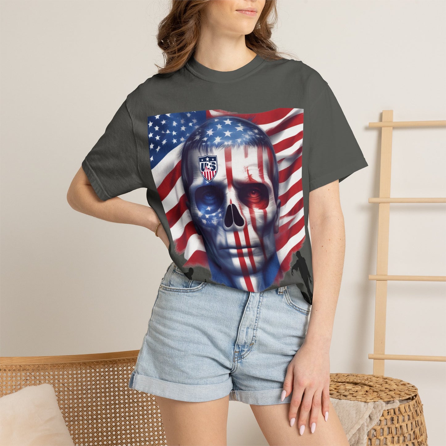 National Tees Unisex Garment-Dyed T-shirt (USA Zombie)