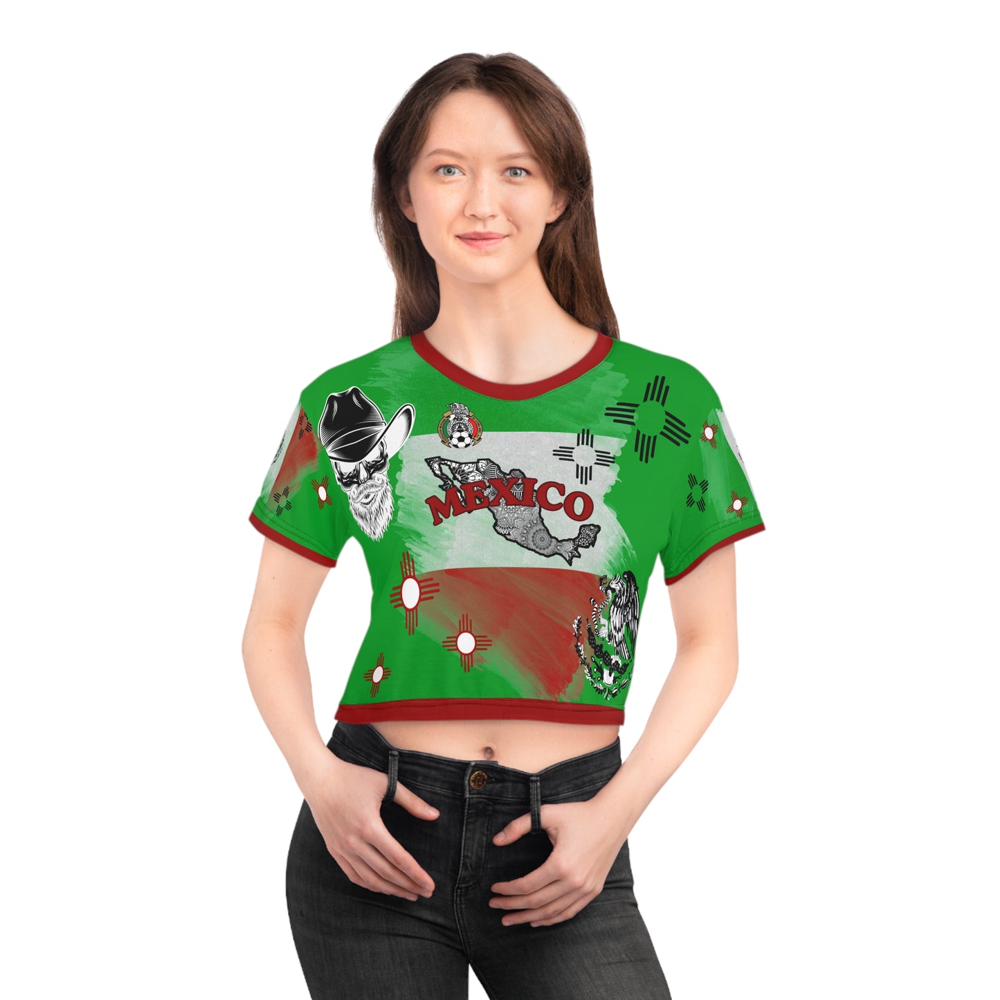 🇲🇽 Ladies' Crop Tee – *"Tierra de Dioses"*