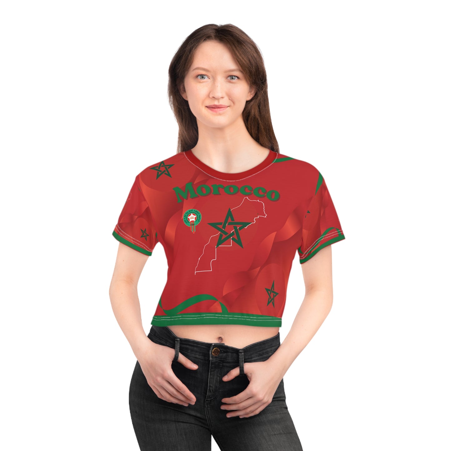 🇲🇦Ladies' Crop Tee – *"The Atlas Pride"*