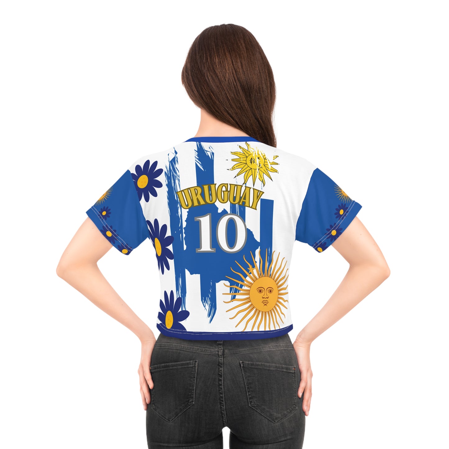 🇺🇾Ladies' Crop Tee – *"Celeste de Flor"*