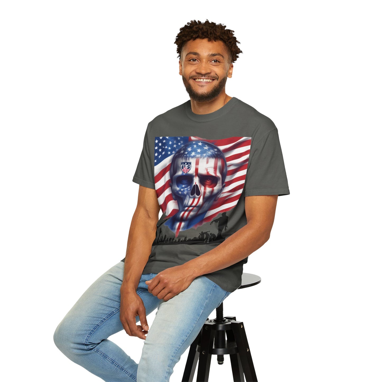 National Tees Unisex Garment-Dyed T-shirt (USA Zombie)
