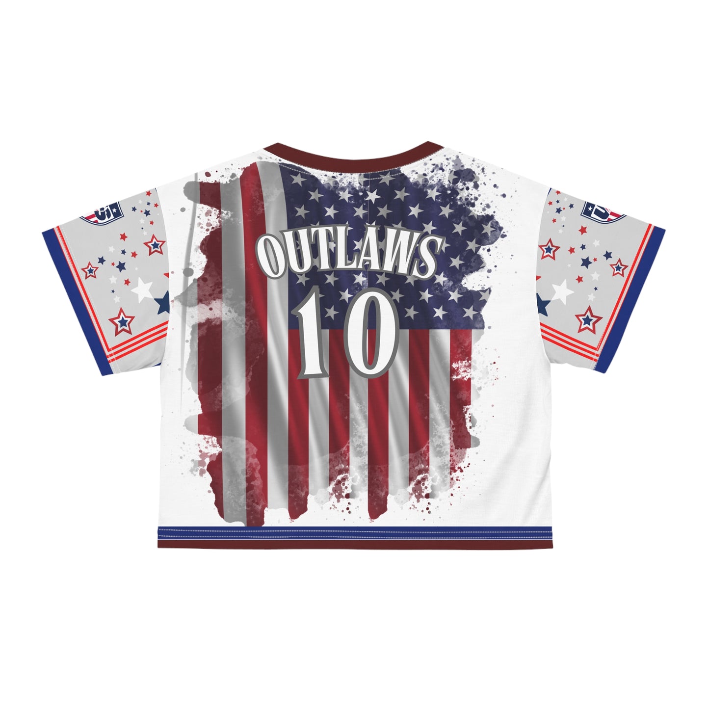 🇺🇸Ladies' Crop Tee – *"Art Nouveau Striker"*