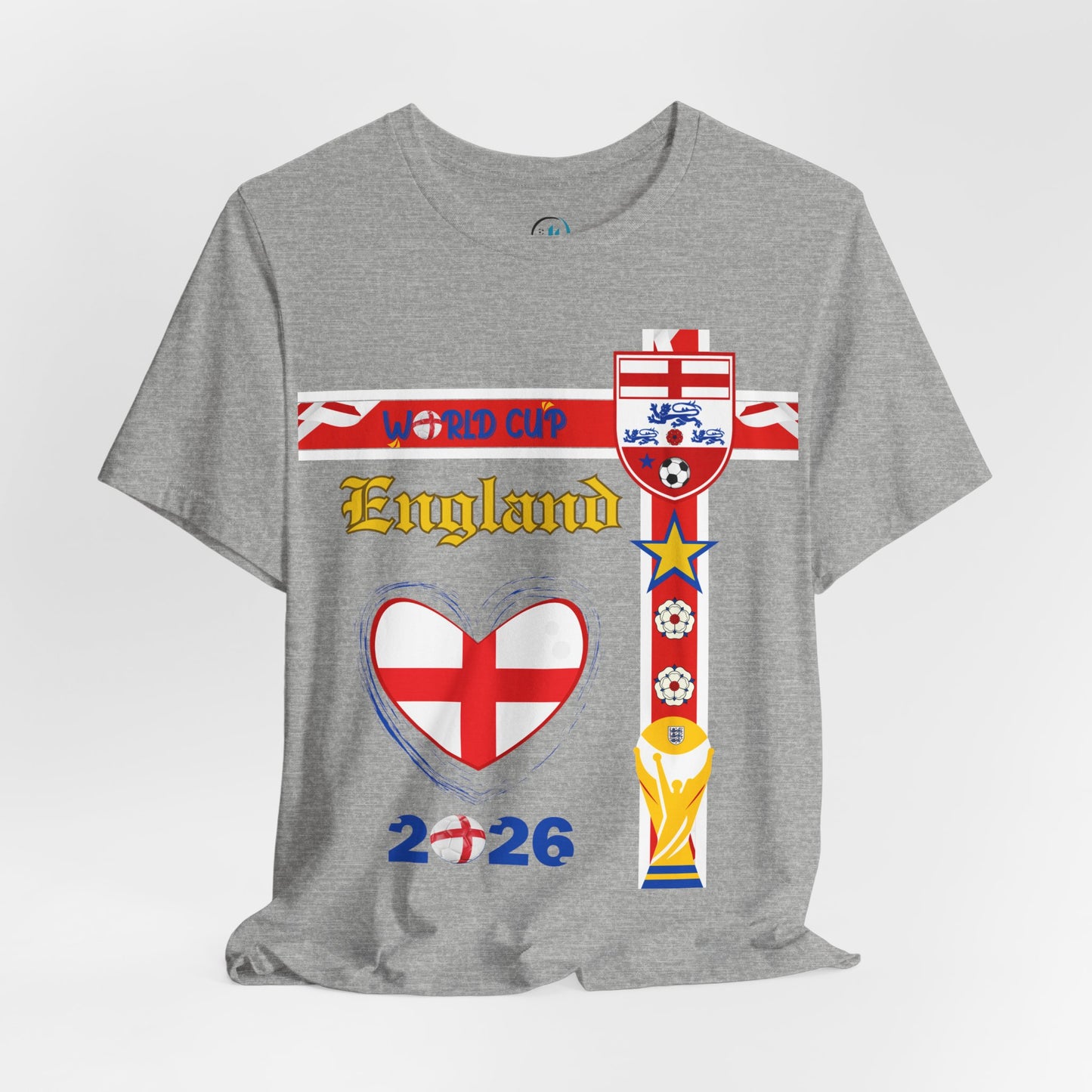 🏴󠁧󠁢󠁥󠁮󠁧󠁿England World Cup 2026 Heart Design Unisex T-Shirt