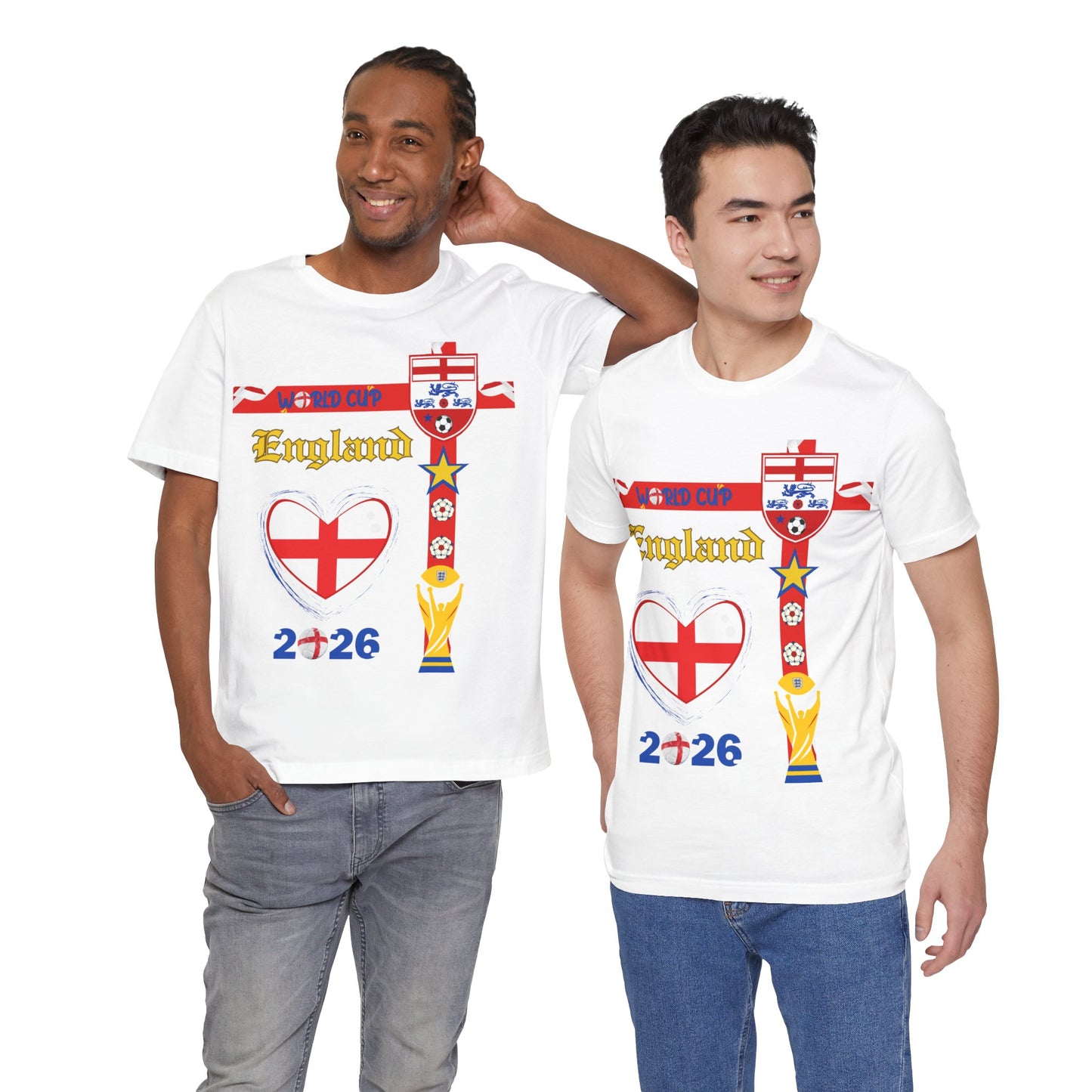 🏴󠁧󠁢󠁥󠁮󠁧󠁿England World Cup 2026 Heart Design Unisex T-Shirt