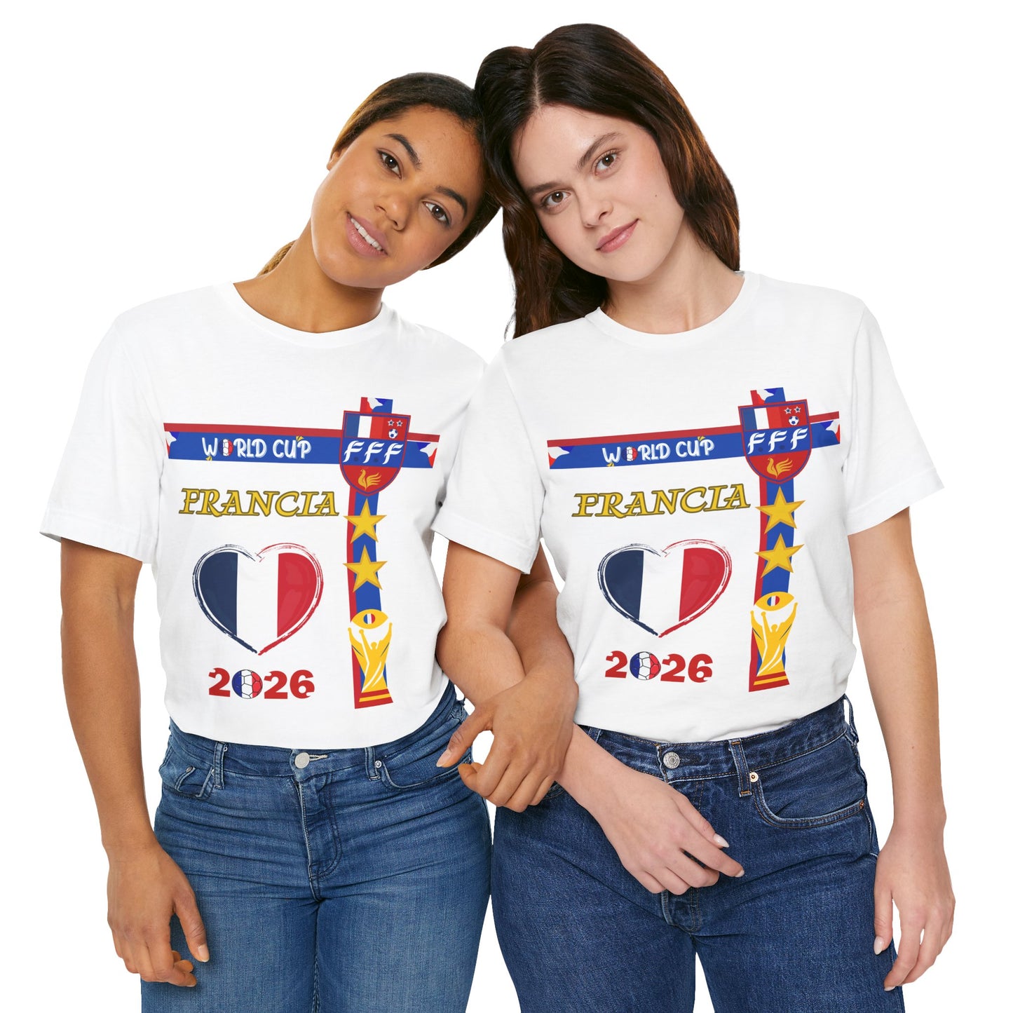🇫🇷France (Francia) World Cup 2026 Heart Design Unisex T-Shirt